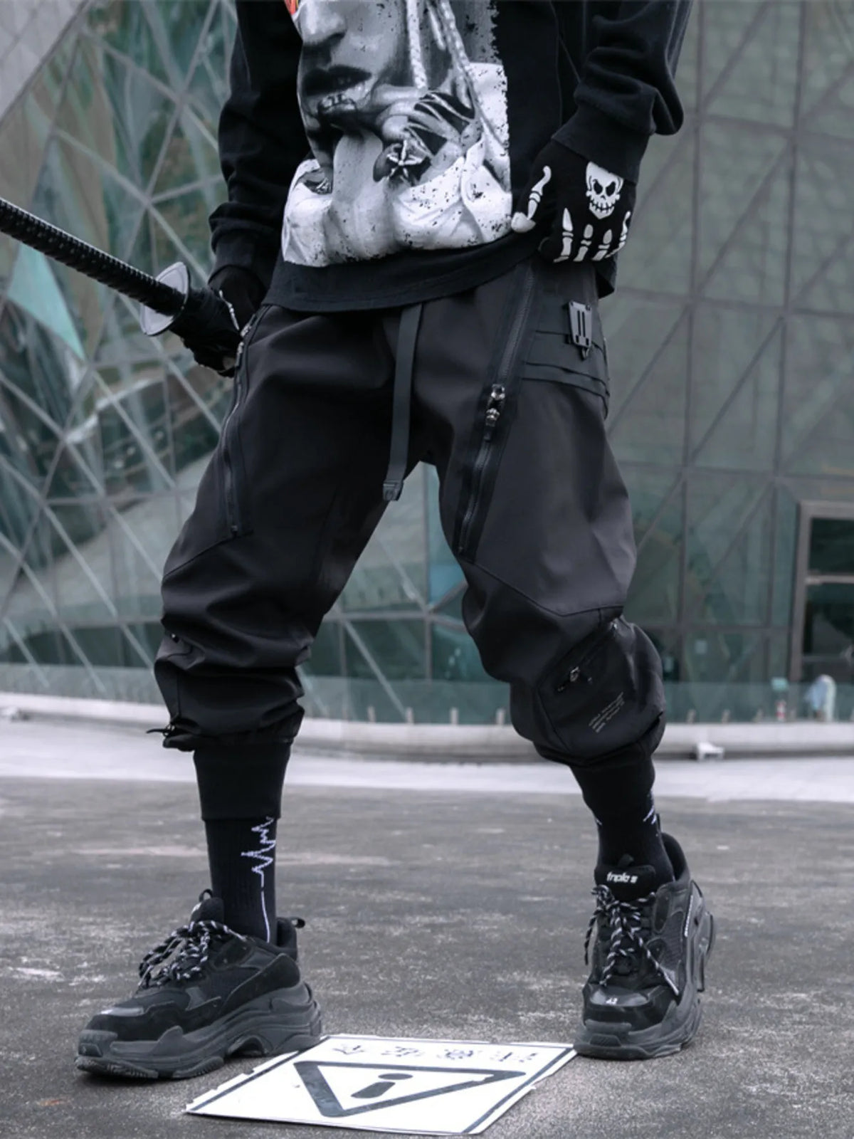 Men's Cargo Joggers with Zip Pockets