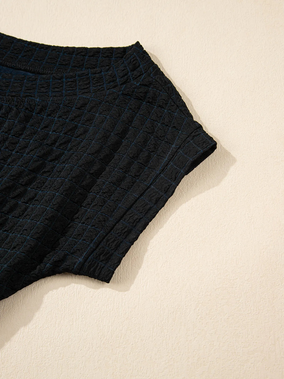 One Shoulder Short Sleeve Knotted Waist Jumpsuit