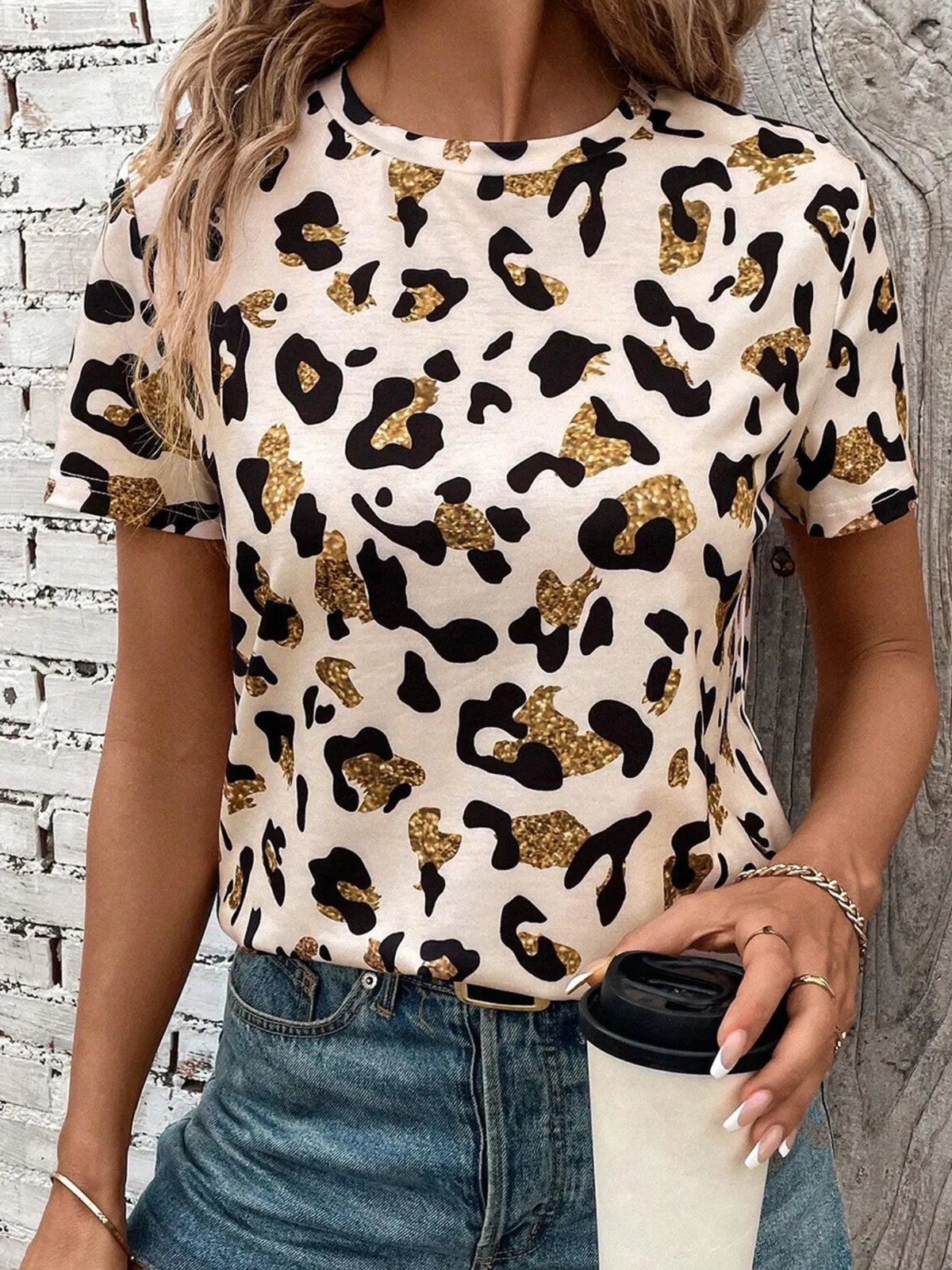 Leopard Print Short Sleeve T-Shirt