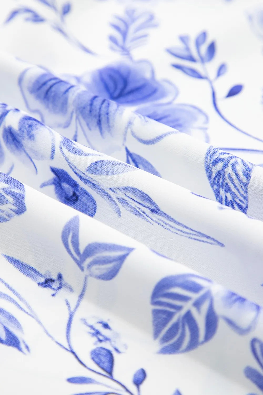 Floral Print Ricrac Trim Short Sleeve Blouse