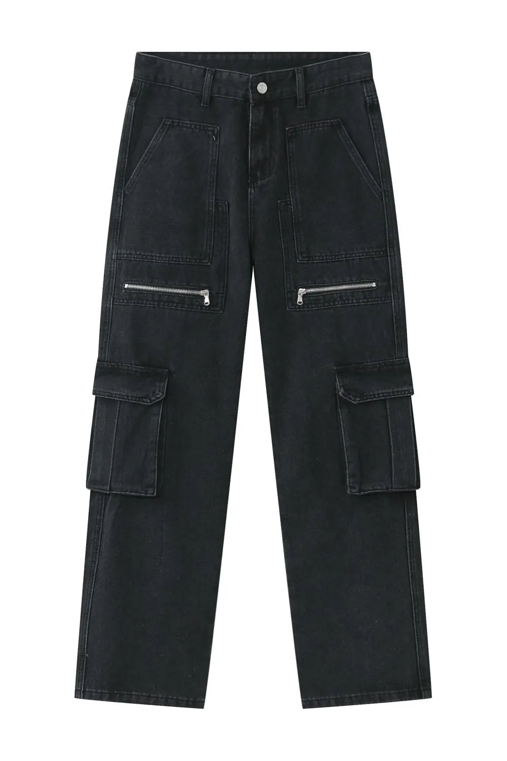 Men's Loose Fit Jeans with Cargo Pockets
