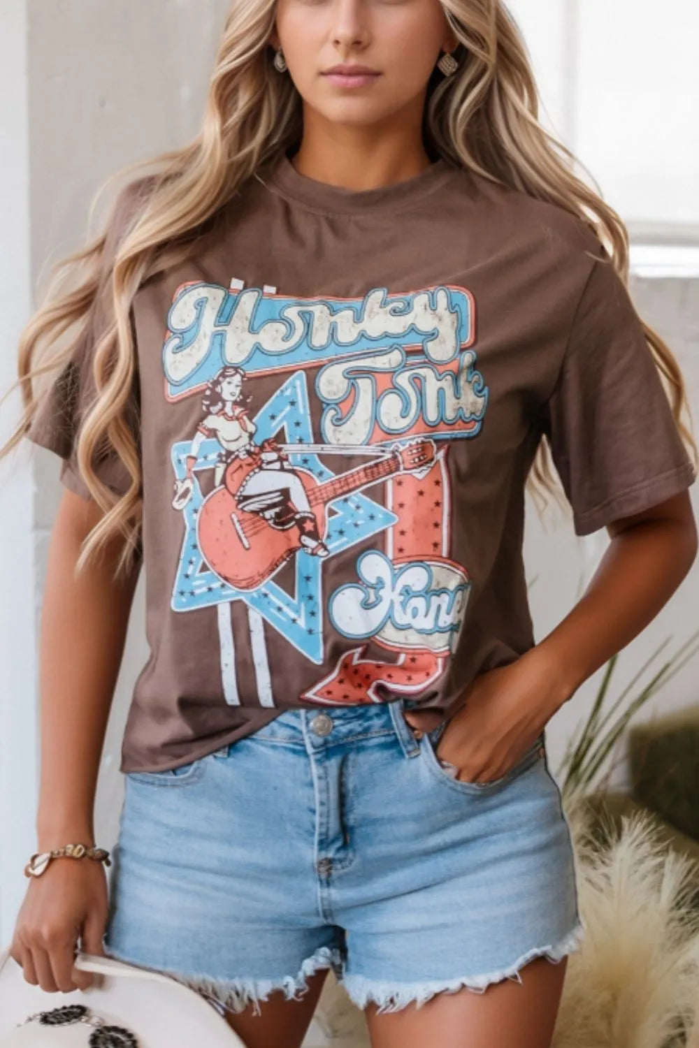 Graphic Crew Neck Western Short Sleeve Tee