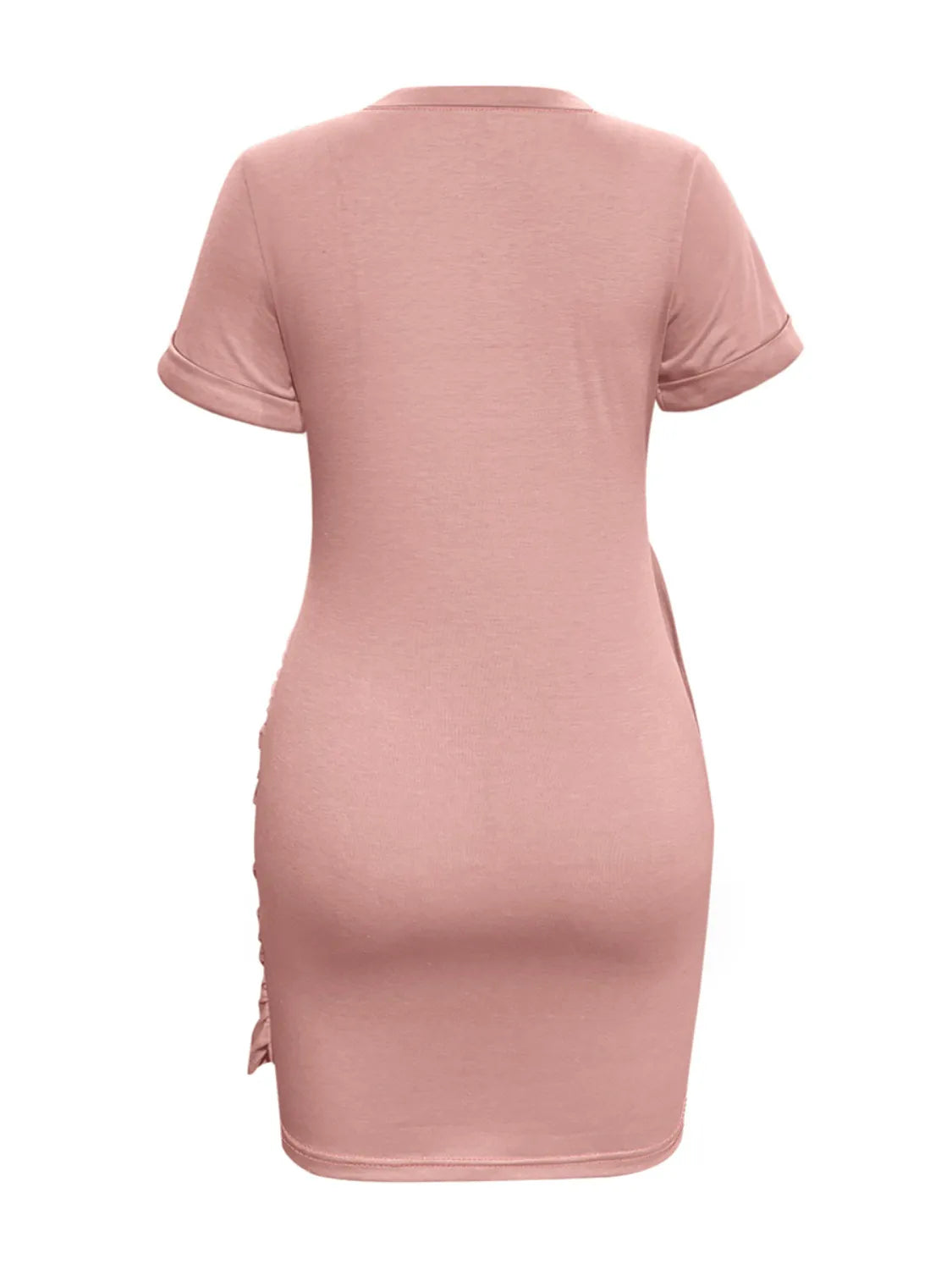 Round Neck Short Sleeve Mini Tee Dress