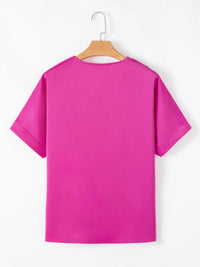 Silky V Neck Dolman Sleeve Blouse
