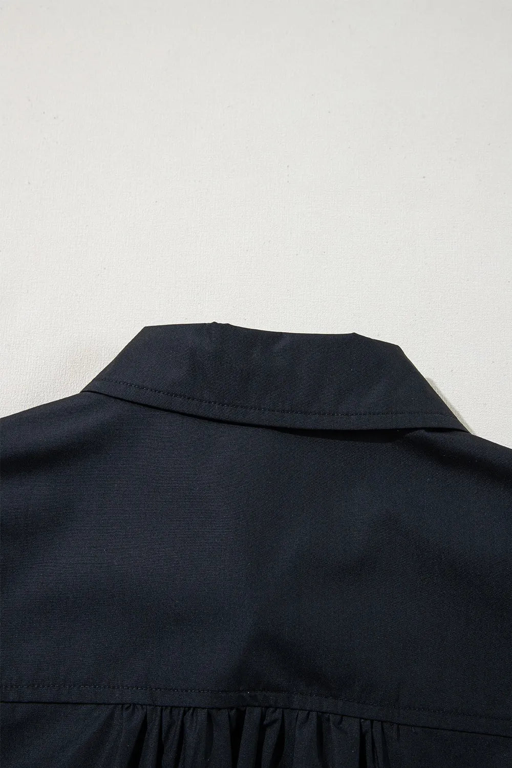 Button Up Tie Waist Puff Sleeve Mini Shirt Dress