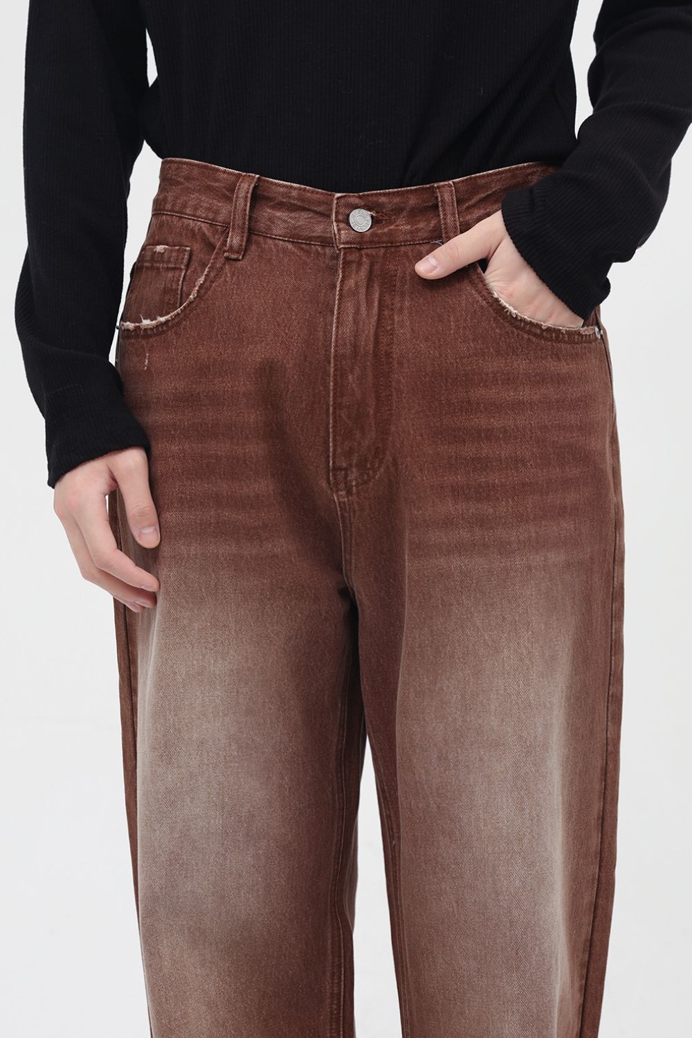 Wide Straight Jeans with Pockets