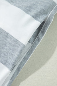 Stripe Mixed Short Sleeve Shift Mini Tee Dress