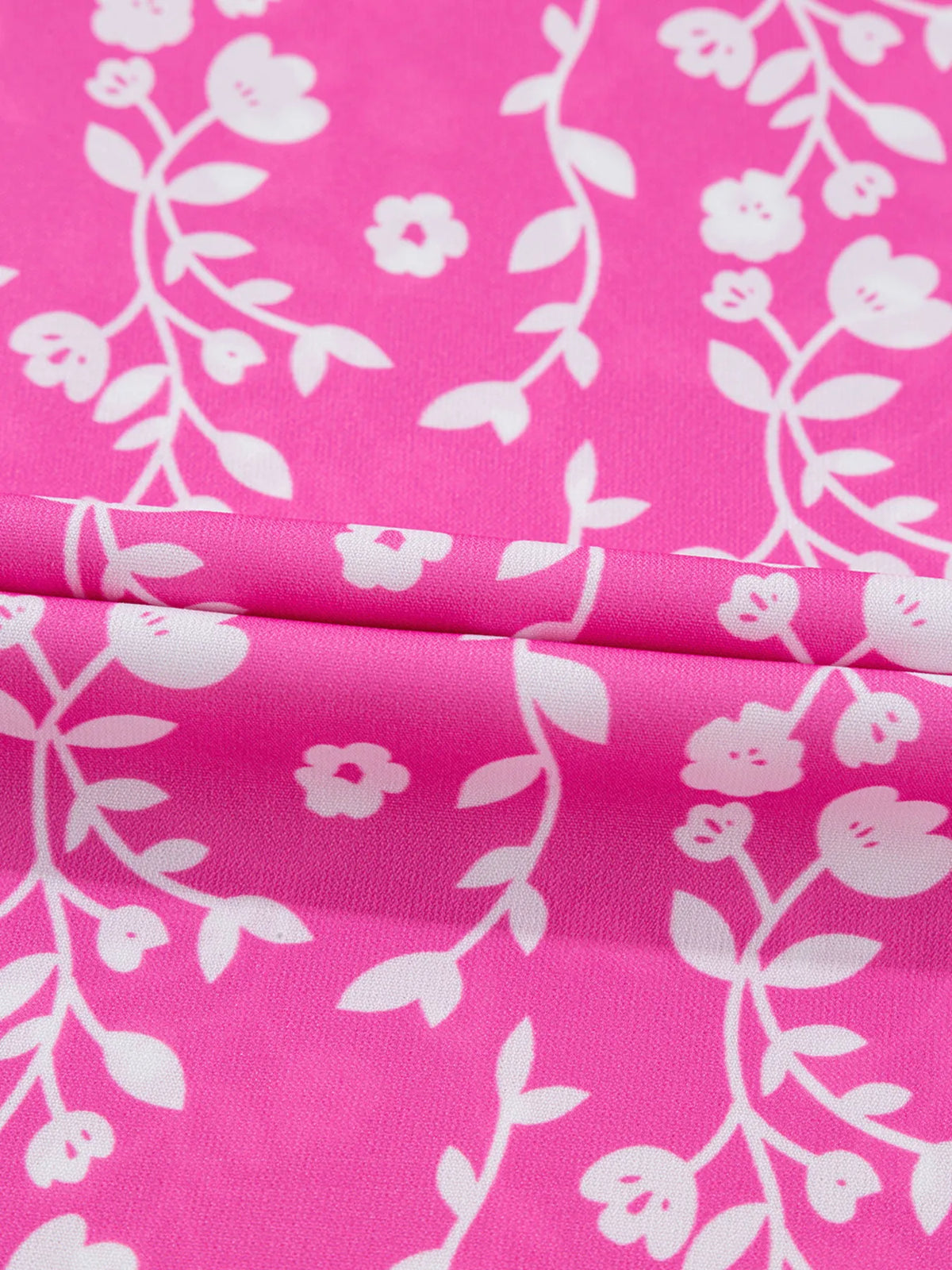 Floral Print Ric-rac Tiered Ruffled V Neck Blouse