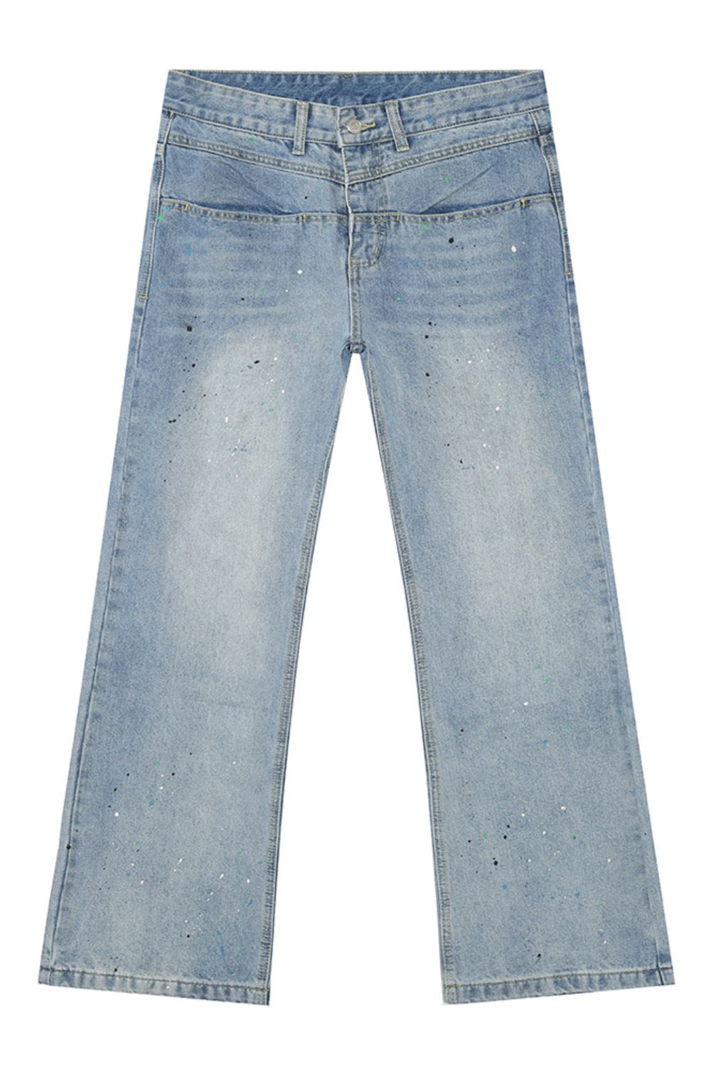 Splash Ink Washed Jeans with Pockets