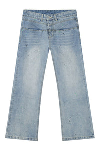 Splash Ink Washed Jeans with Pockets