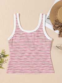 Striped Scoop Neck Tank Top