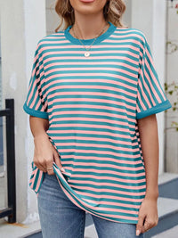 Striped Round Neck Half Sleeve T-Shirt