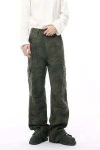 Camouflage Cargo Jeans with Pockets