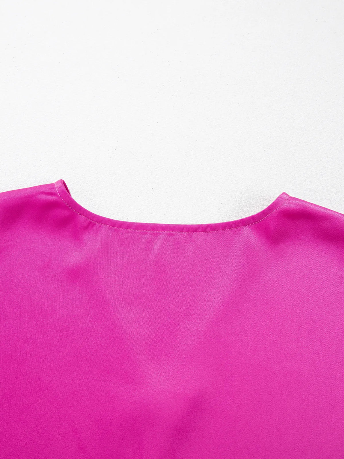 Silky V Neck Dolman Sleeve Blouse