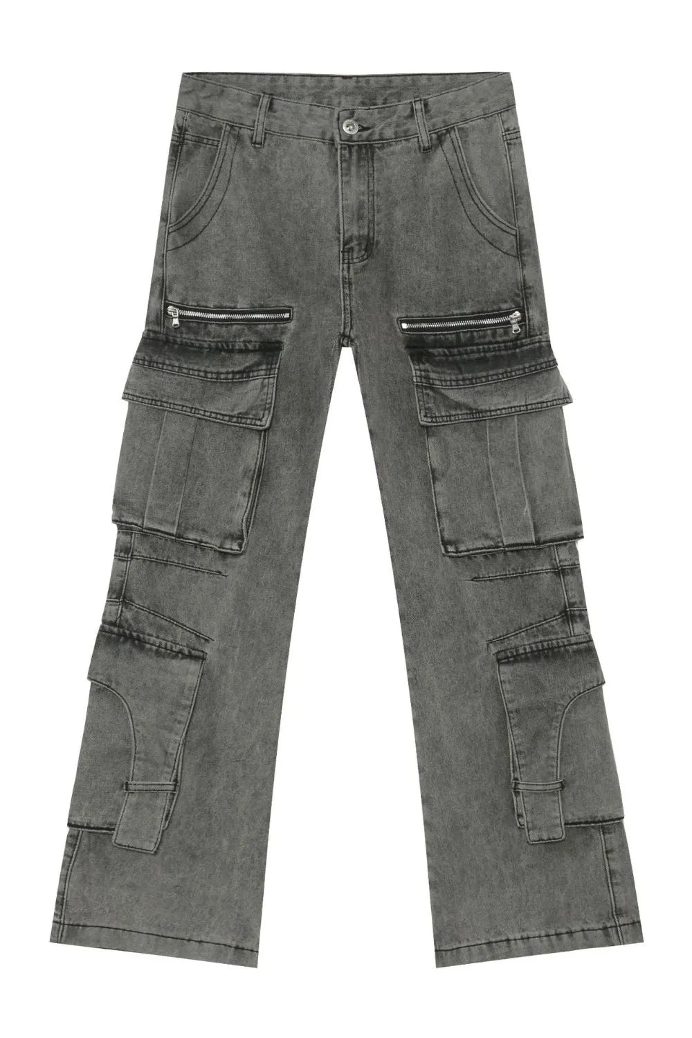 Men's Mid Rise Jeans with Cargo Pockets