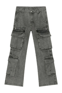 Men's Mid Rise Jeans with Cargo Pockets