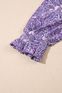 Printed Square Neck Half Sleeve Blouse