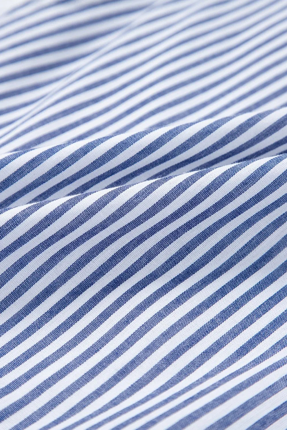 Stripe Sleeveless Notched Ric Rac Mini Dress