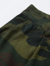 Men's Camouflage Cargo Shorts with Frayed Hem