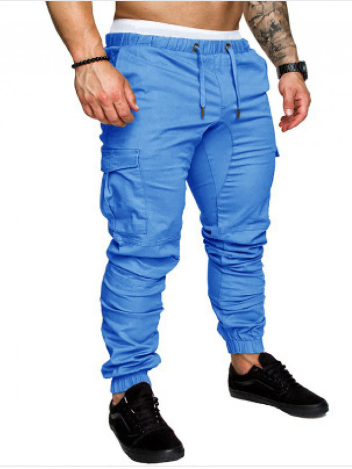 Men's Full Size Cargo Jogger with Drawstring Waistband Plus Size