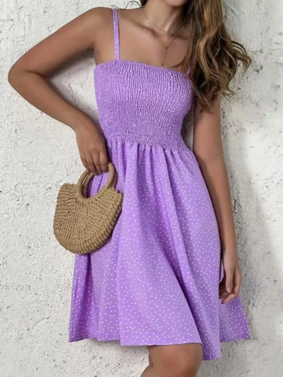 Full Size Smocked Square Neck Cami Dress Plus Size