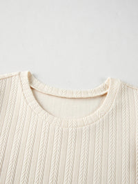 Polka Dot Mesh Puff Sleeve Textured Blouse