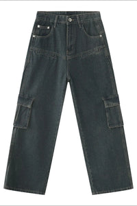 Men's Baggy Jeans with Cargo Pockets