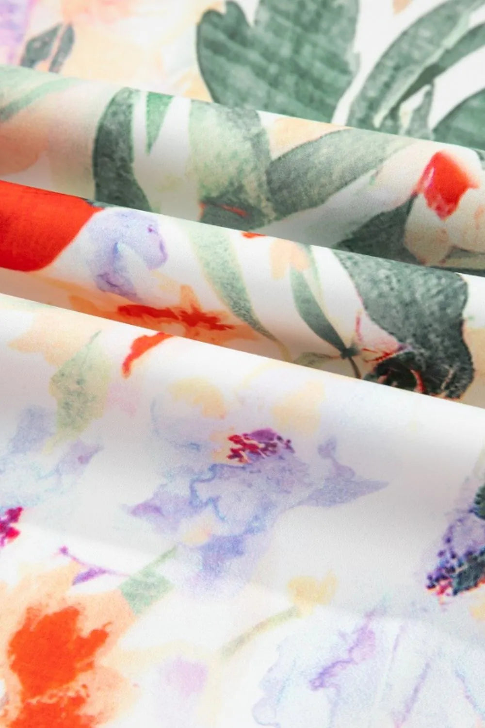 Floral Double Ruffle Sleeve V Neck Mini Dress