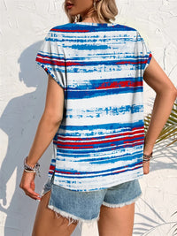 Printed Round Neck Short Sleeve T-Shirt