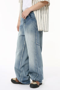 Mid Rise Wide Leg Jeans
