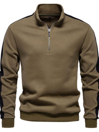 Men's Contrast Striped Long Sleeve Sweatshirt