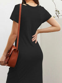 V-Neck Twisted Knot T-Shirt Dress
