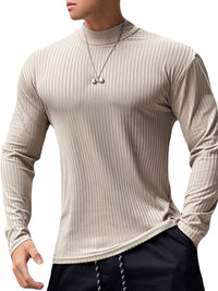 Men's Mock Neck Long Sleeve T-Shirt