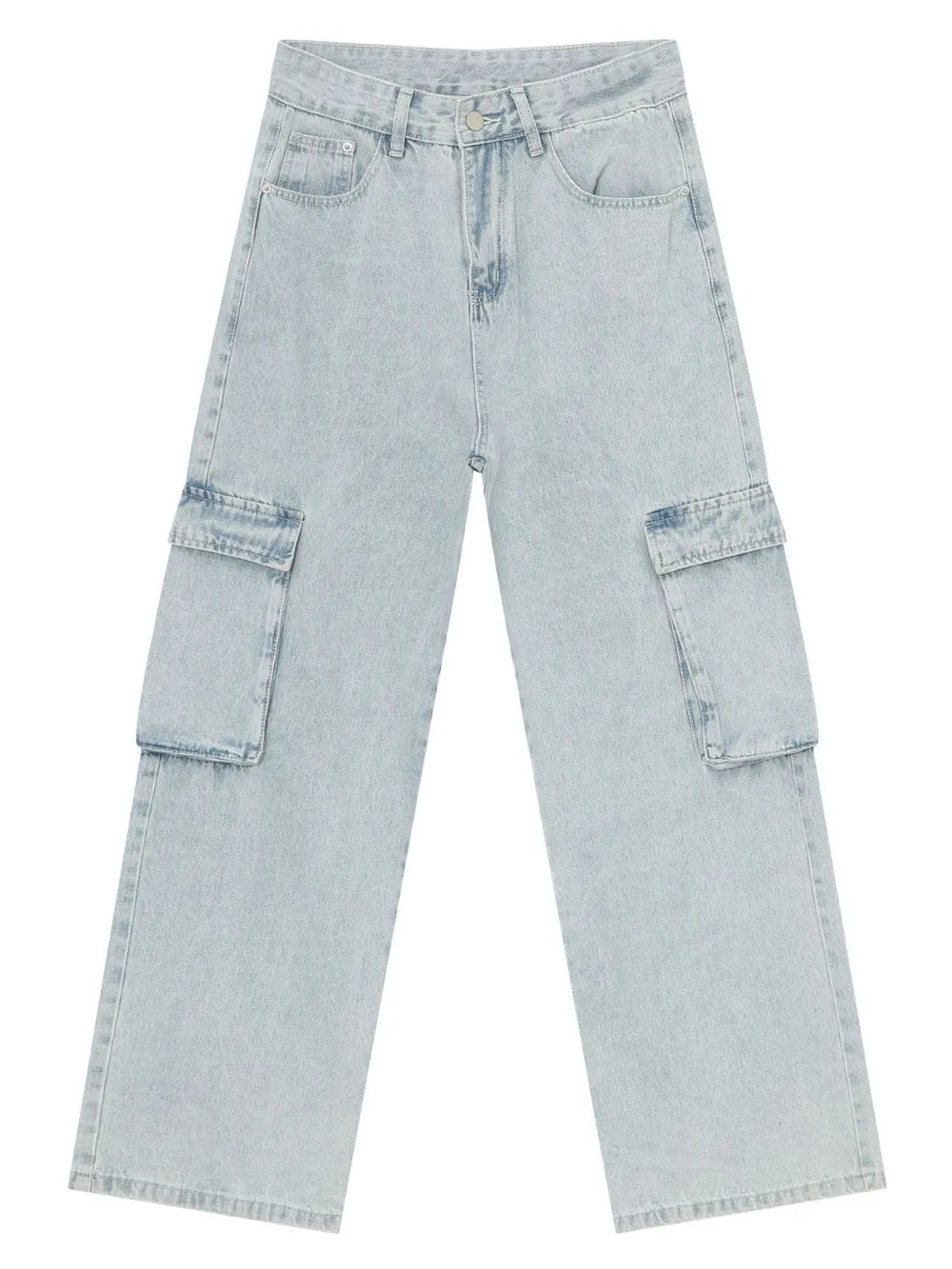 Men's Wide Leg Jeans with Cargo Pockets