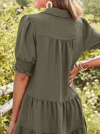 Johnny Collar Short Sleeve Mini Dress