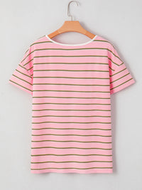 Striped Casual V-Neck T-Shirt