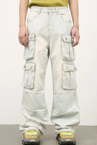 Men's Mid Rise Jeans with Cargo Pockets