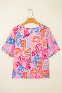 Printed Waffle Knit Oversized T-Shirt
