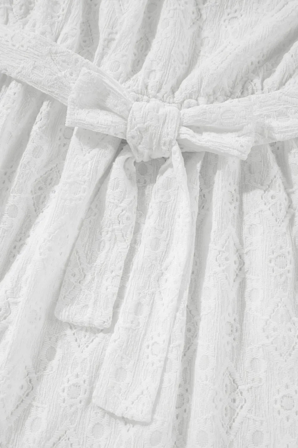 Lace Sleeveless Tied Waist Mini Dress