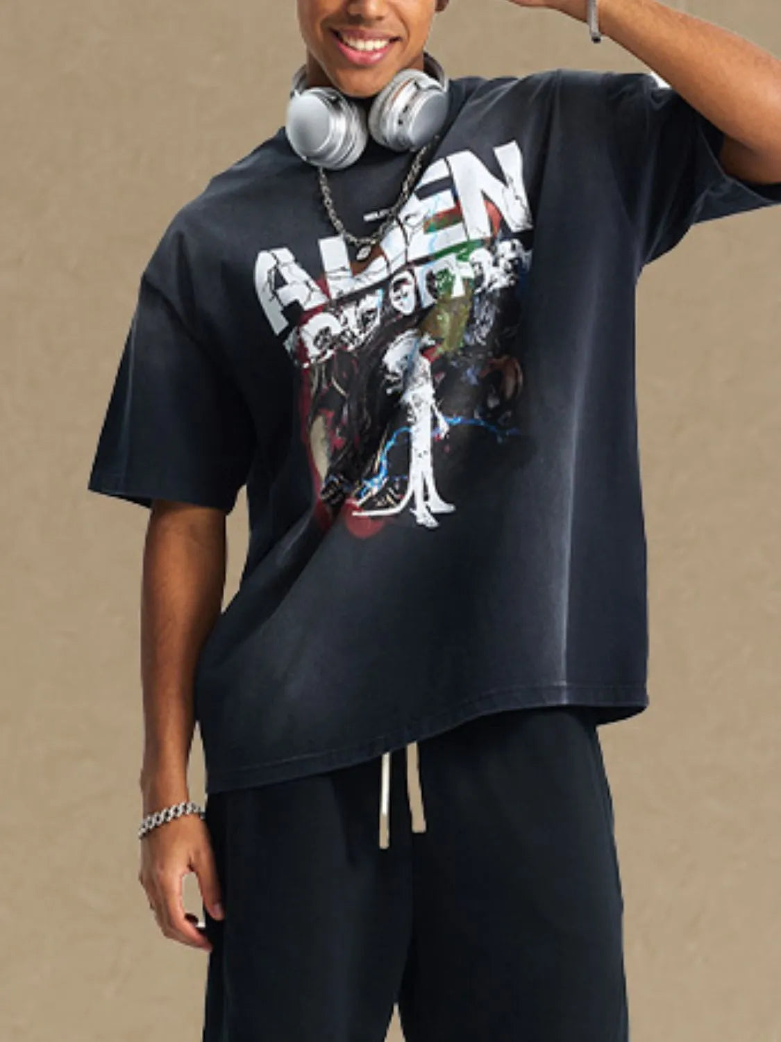 Men's Graphic Round Neck Half Sleeve T-Shirt