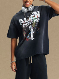 Men's Graphic Round Neck Half Sleeve T-Shirt