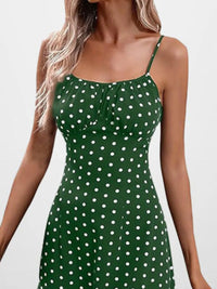 Full Size Slit Printed Cami Midi Dress Plus Size