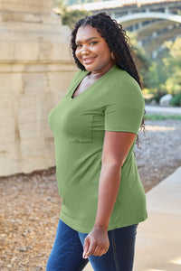 Bamboo Full Size V-Neck Short Sleeve T-Shirt