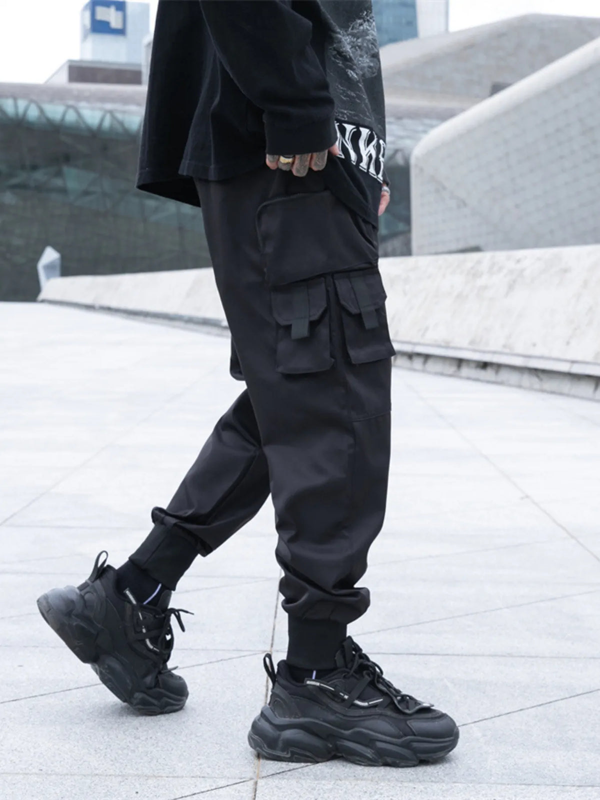 Men's Plus Size Cargo Jogger Pants with Multi Pockets