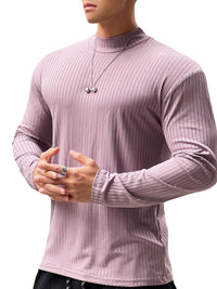 Men's Mock Neck Long Sleeve T-Shirt