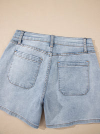 Wash High Rise Denim Shorts