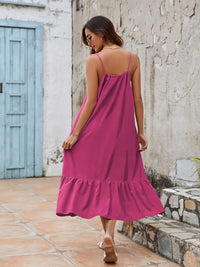 Ruffled Hem Midi Cami Dress