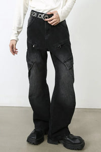 Men's Baggy Jeans with Cargo Pockets