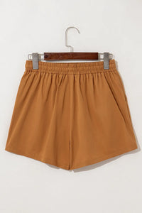 Embroidered Boho Tasseled Drawstring Elastic Waist Casual Shorts