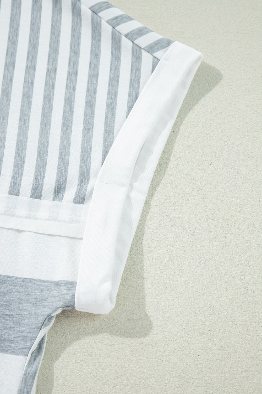 Stripe Mixed Short Sleeve Shift Mini Tee Dress